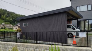 菊川市　車庫新築工事(屋根・外壁)