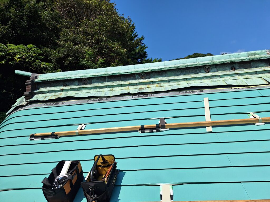 牧之原市　神社屋根工事(本堂・社務所)