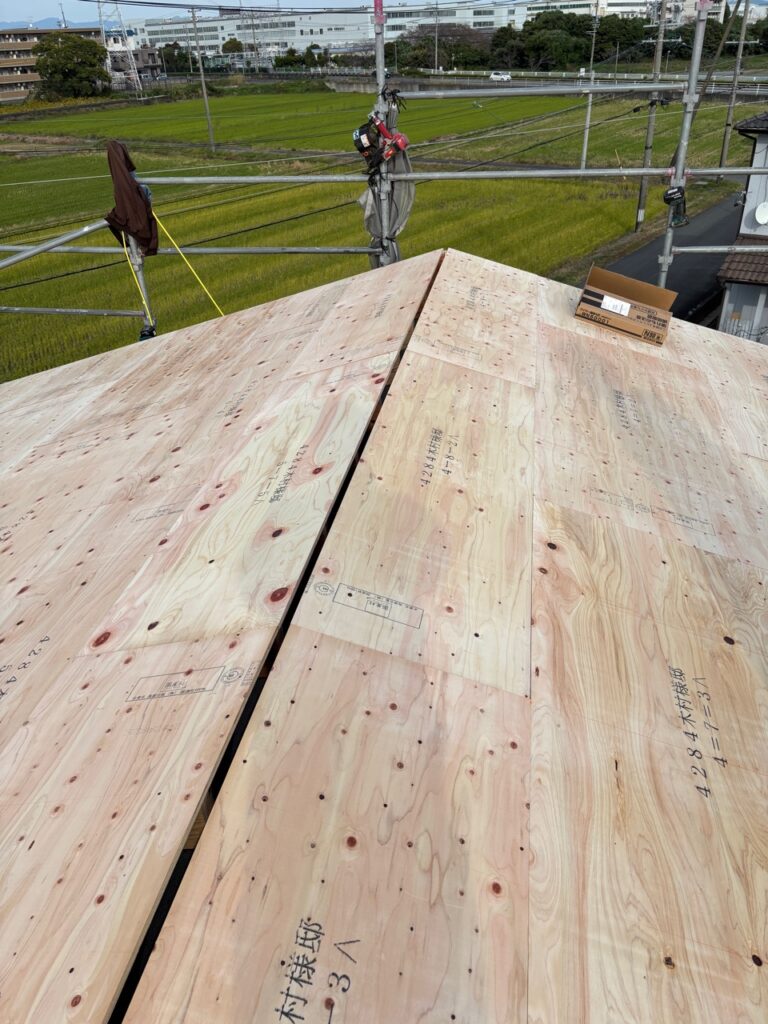 磐田市にて、新築住宅の施工。